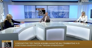 Ε. Λιακούλη στο Κανάλι της Βουλής: «Πολιτική καθαρότητα του Ανδρουλάκη, να δείχνει την «πόρτα» σε γενίτσαρους και γυρολόγους»