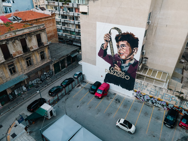 Τοιχογραφία στη Θεσσαλονίκη από τον σύλλογο φίλων μουσικής Ennio Morricone της Λάρισας